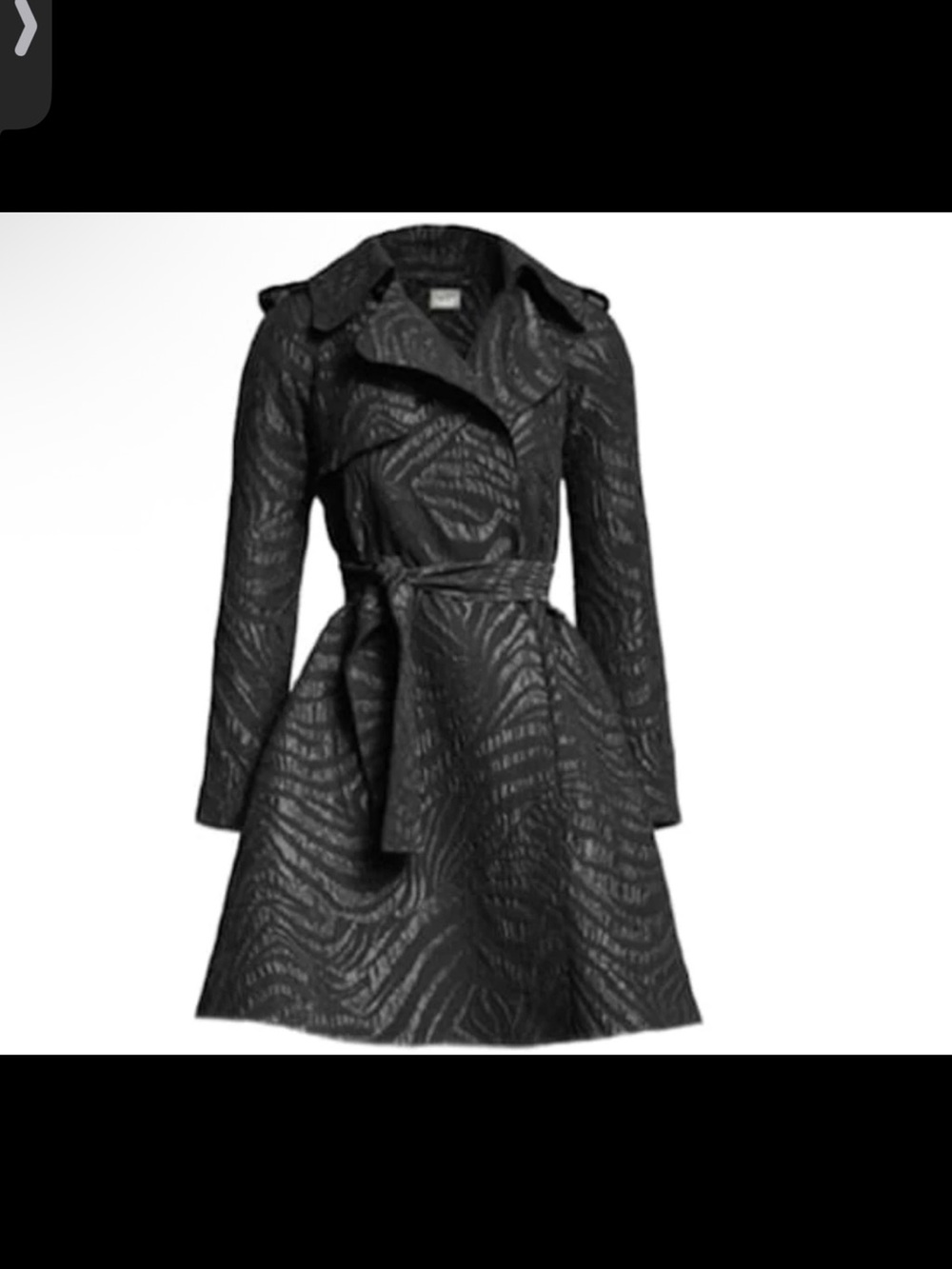 Lanvin H&M Black Textured Belted A-Line Trench Coat - Picture 8 of 8